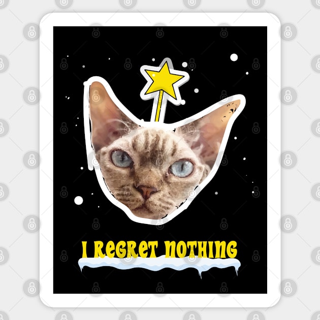 I Regret Nothing Cat Christmas Design Sticker by Museflash